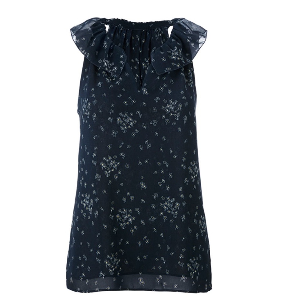 cabi NWT Ever Top, Navy Bouquet, SMALL, Fall 20